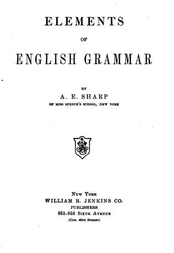 Cover for Elements of English Grammar