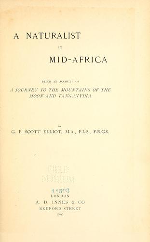 Cover for A naturalist in Mid-Africa