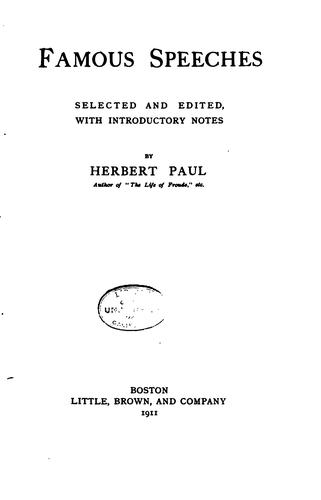Cover for Famous speeches