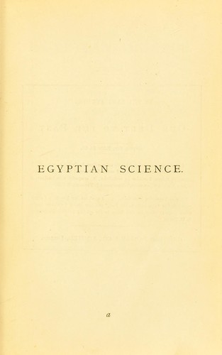 Cover for Egyptian science from the monuments and ancient books