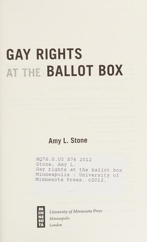 Cover for Gay rights at the ballot box