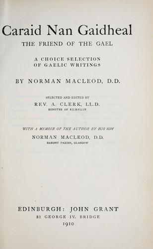 Cover for Caraid nan Gaidheal =