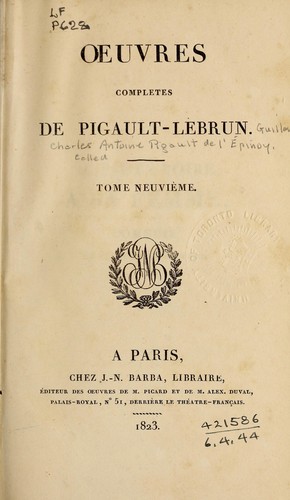 Cover for Oeuvres complètes