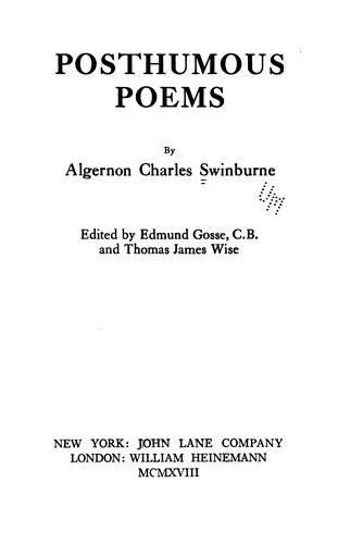 Cover for Posthumous poems.