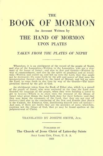 Cover for The Book of Mormon