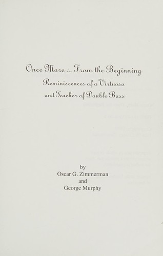 Cover for Once More-- From the Beginning