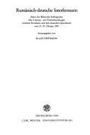 Cover for Rumänisch-deutsche Interferenzen