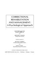 Cover for Correctional rehabilitation and management