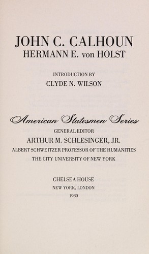 Cover for John C. Calhoun