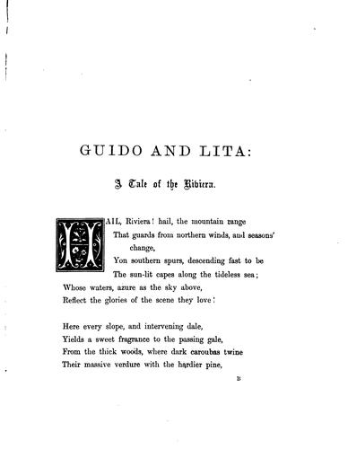 Cover for Guido and Lita: A Tale of the Riviera