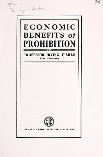 Cover for Economic benefits of prohibition
