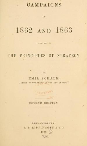 Cover for Campaigns of 1862 and 1863