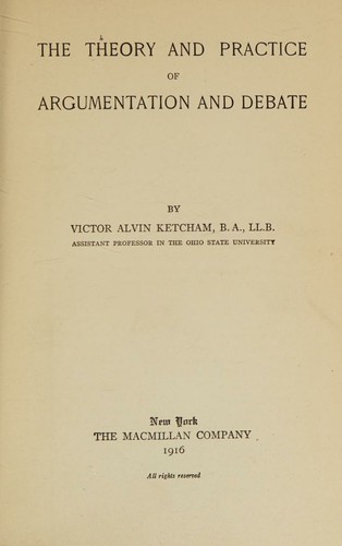 Cover for The theory and practice of argumentation and debate