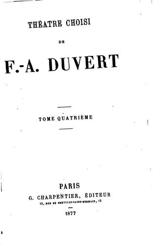 Cover for THEATRE CHOISI F.A DUVERT