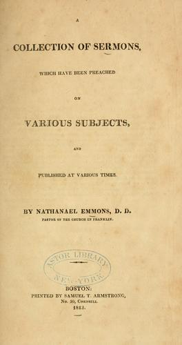 Cover for A collection of sermons