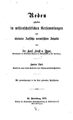 Cover for Reden gehalten in wissenschaftlichen Versammlungen und kleinere Aufsätze vermischten Inhalts