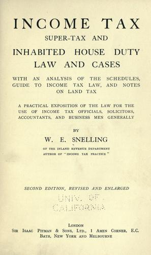 Cover for Income tax, super-tax and inhabited house duty