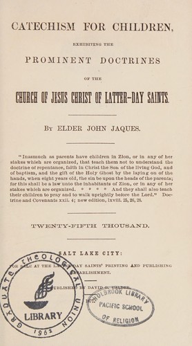 Cover for Catechism for children