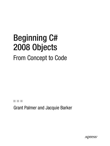 Cover for Beginning C# 2008 objects
