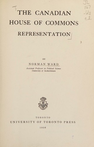 Cover for The Canadian House of Commons