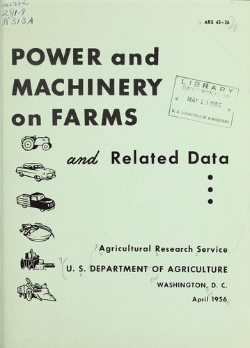 Cover for Power and machinery on farms, and related data