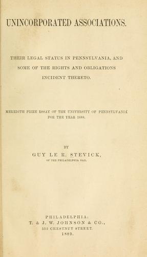 Cover for Unincorporated associations