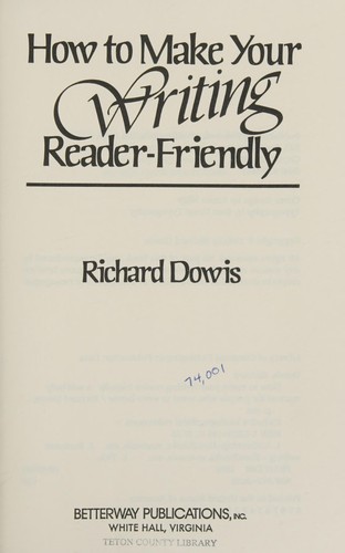 Cover for How to make your writing reader-friendly