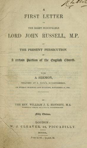 Cover for A first letter to the right honourable Lord John Russell, M.P.