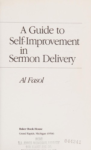 Cover for Guide to Self-Improvement in Sermon Delivery