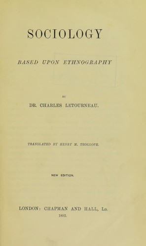 Cover for Sociology based upon ethnography