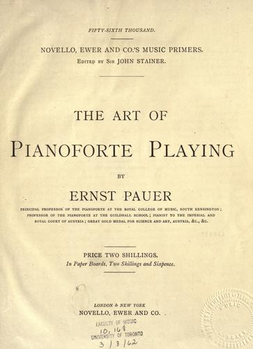 Cover for The art of pianoforte playing.
