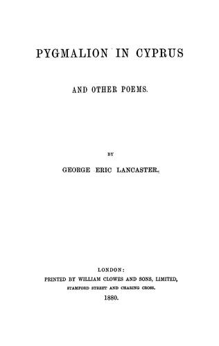 Cover for Pygmalion in Cyprus