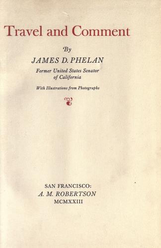 Cover for Travel and comment
