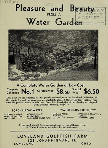 Cover for Pleasure and beauty from a water garden
