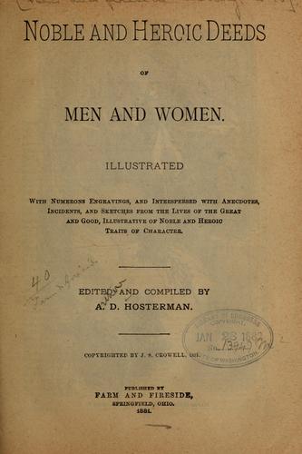 Cover for Noble and heroic deeds of men and women