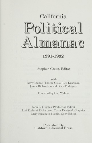 Cover for California political almanac, 1991-1992