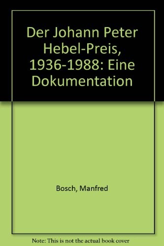 Cover for Der Johann Peter Hebel-Preis, 1936-1988