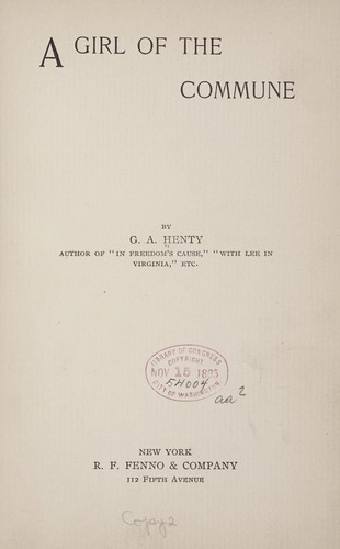 Cover for A girl of the commune