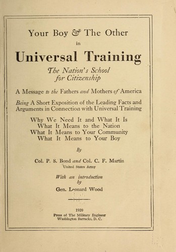 Cover for Your boy & the other in universal training