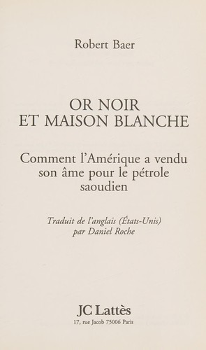 Cover for Or noir et maison blanche