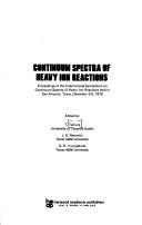 Cover for Continuum spectra of heavy ion reactions