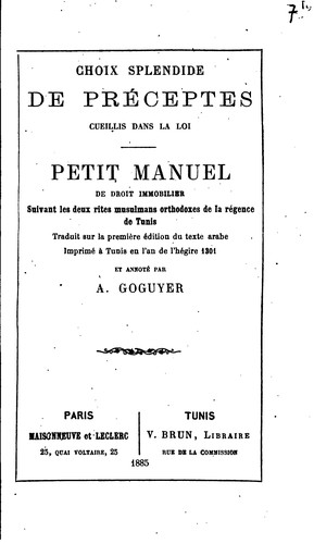Cover for Choix solendide de préceptes cueillis dans la loi.