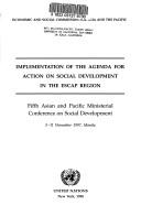 Cover for Implementation of the Agenda for Action on Social Development in the Escap Region
