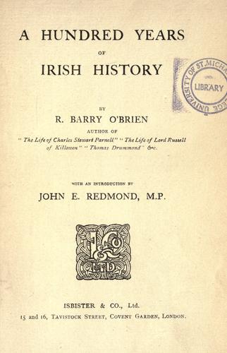 Cover for A hundred years of Irish history.
