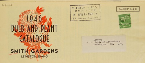 Cover for Bulb and plant catalogue, 1946