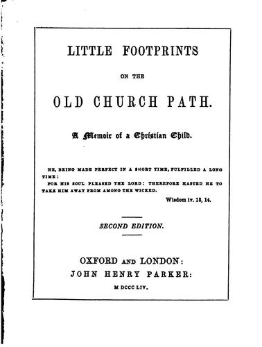Cover for Little footprints on the old church path, a memoir of a Christian child