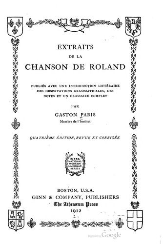 Cover for Extraits de la Chanson de Roland