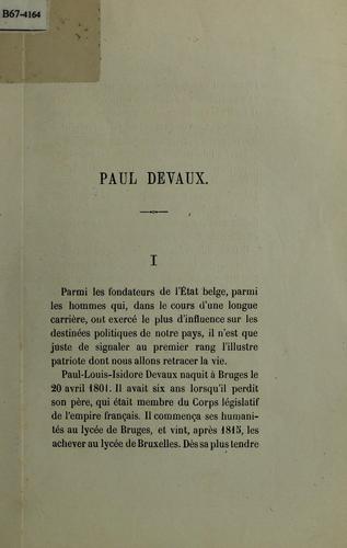Cover for Paul Devaux, membre du congrès national, etc