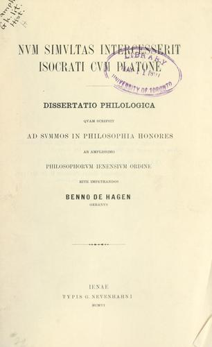 Cover for Num simultas intercesserit Isocrati cum Platone