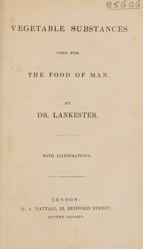 Cover for Vegetable substances used for the food of man